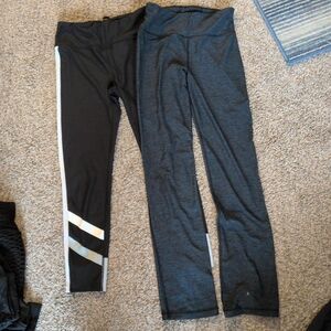 Women's Black and Gray Leggings Set